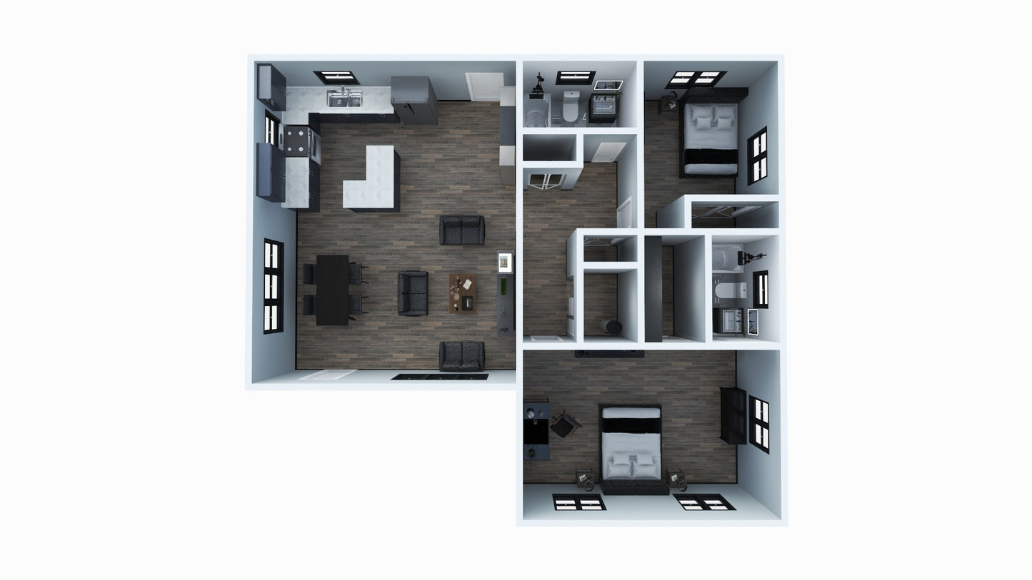 Small House 1 - Building Plan & 3D Model