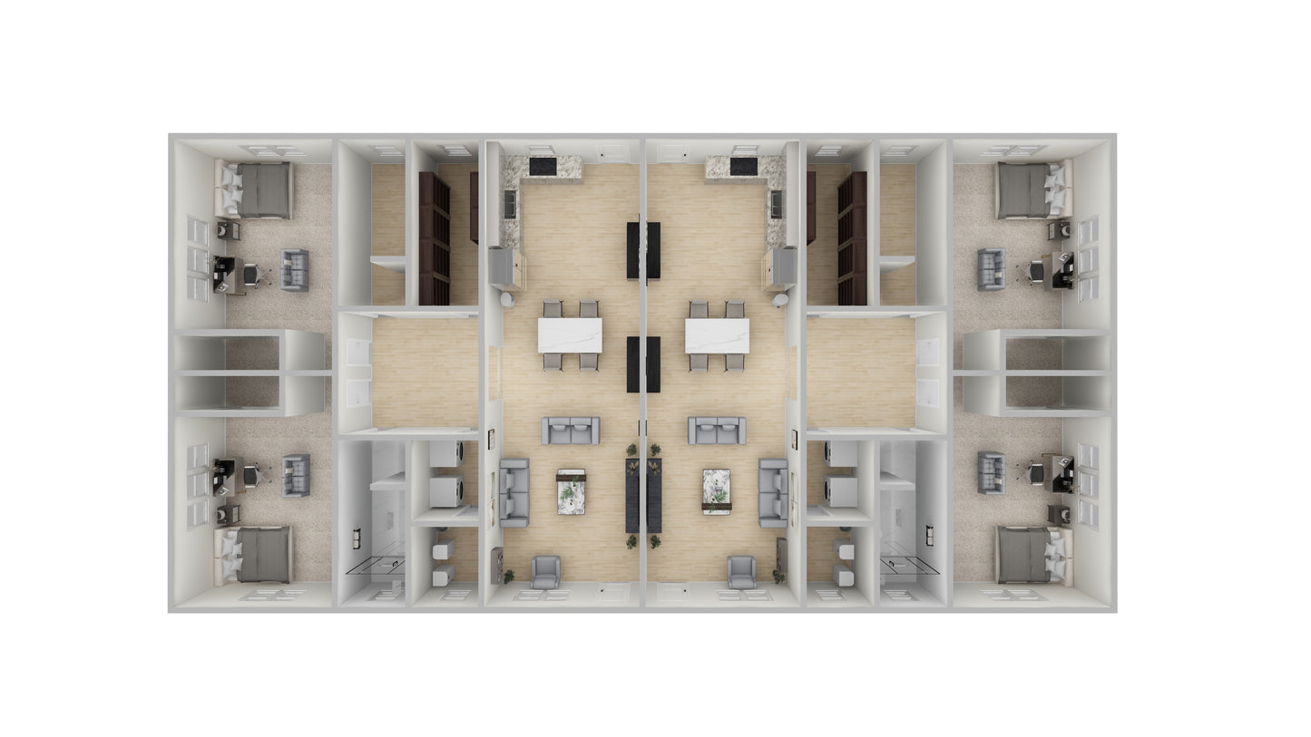 Duplex 1 - Building Plan & 3D Model
