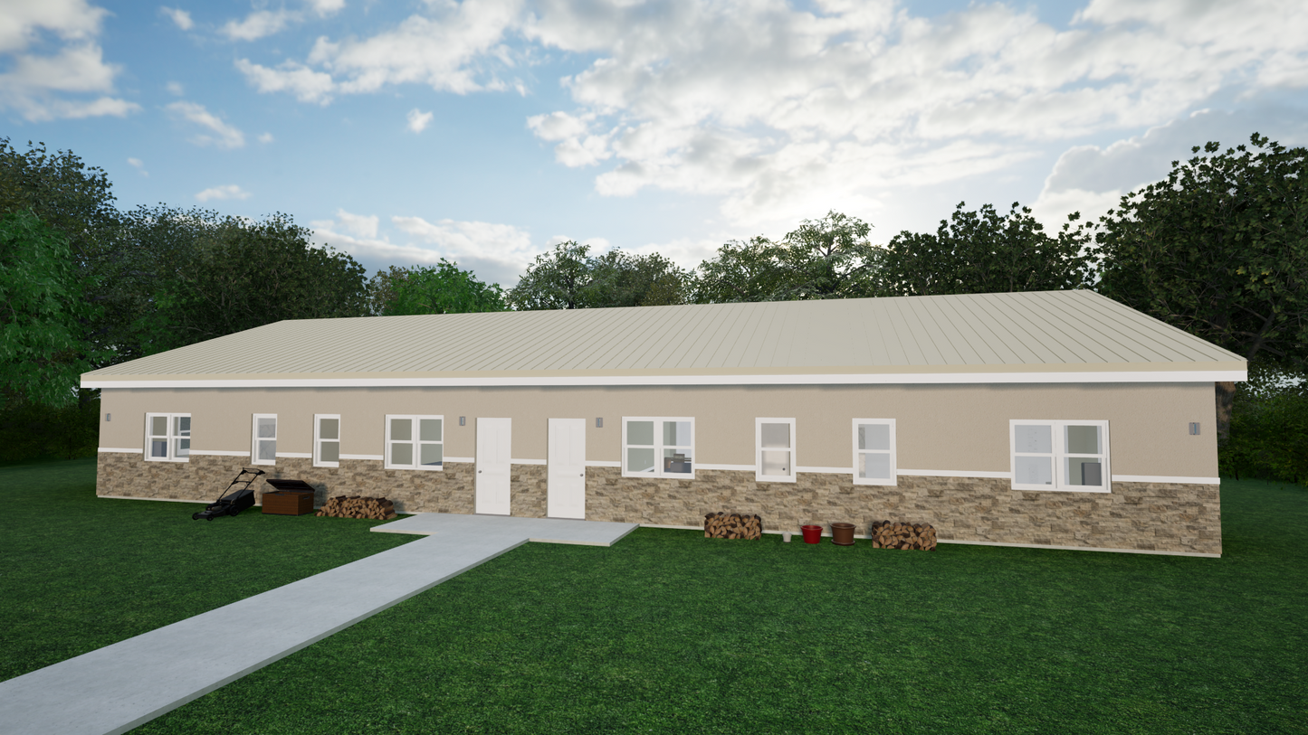 Duplex 1 - Building Plan & 3D Model