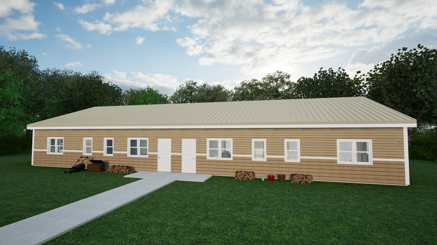 Duplex 1 - Building Plan & 3D Model