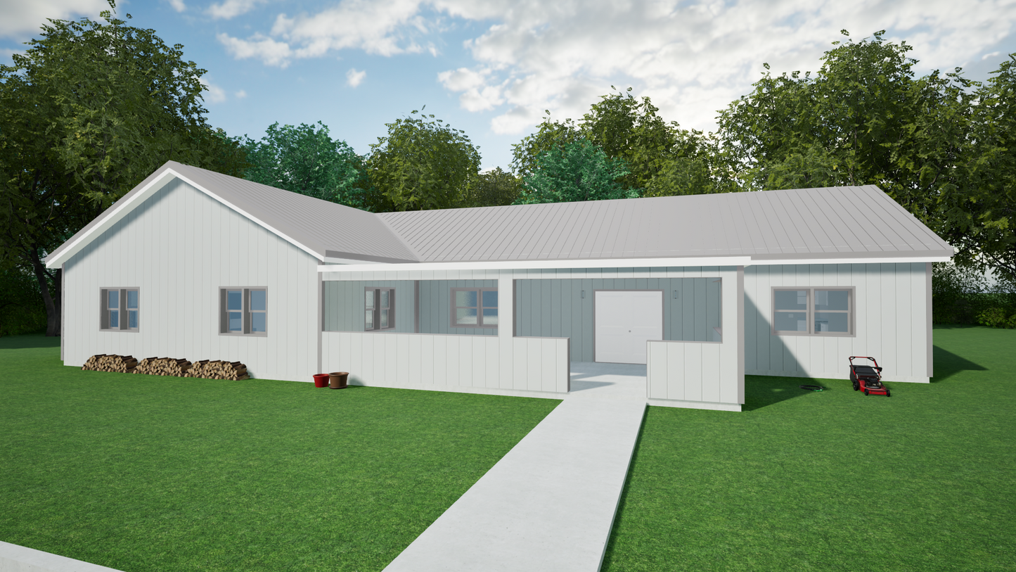 Single Family Residence 2: Light Frame Construction - Building Plan & 3D Model
