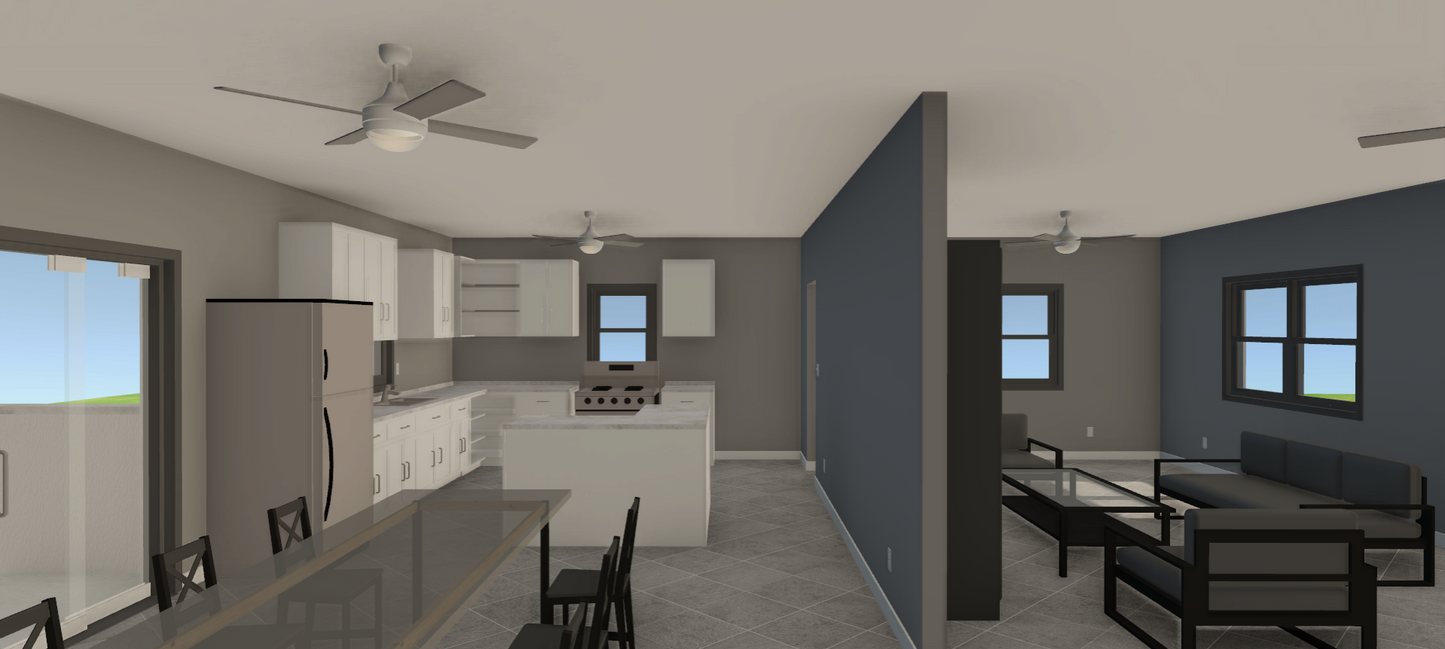 Single Family Residence 2: Light Frame Construction - Building Plan & 3D Model