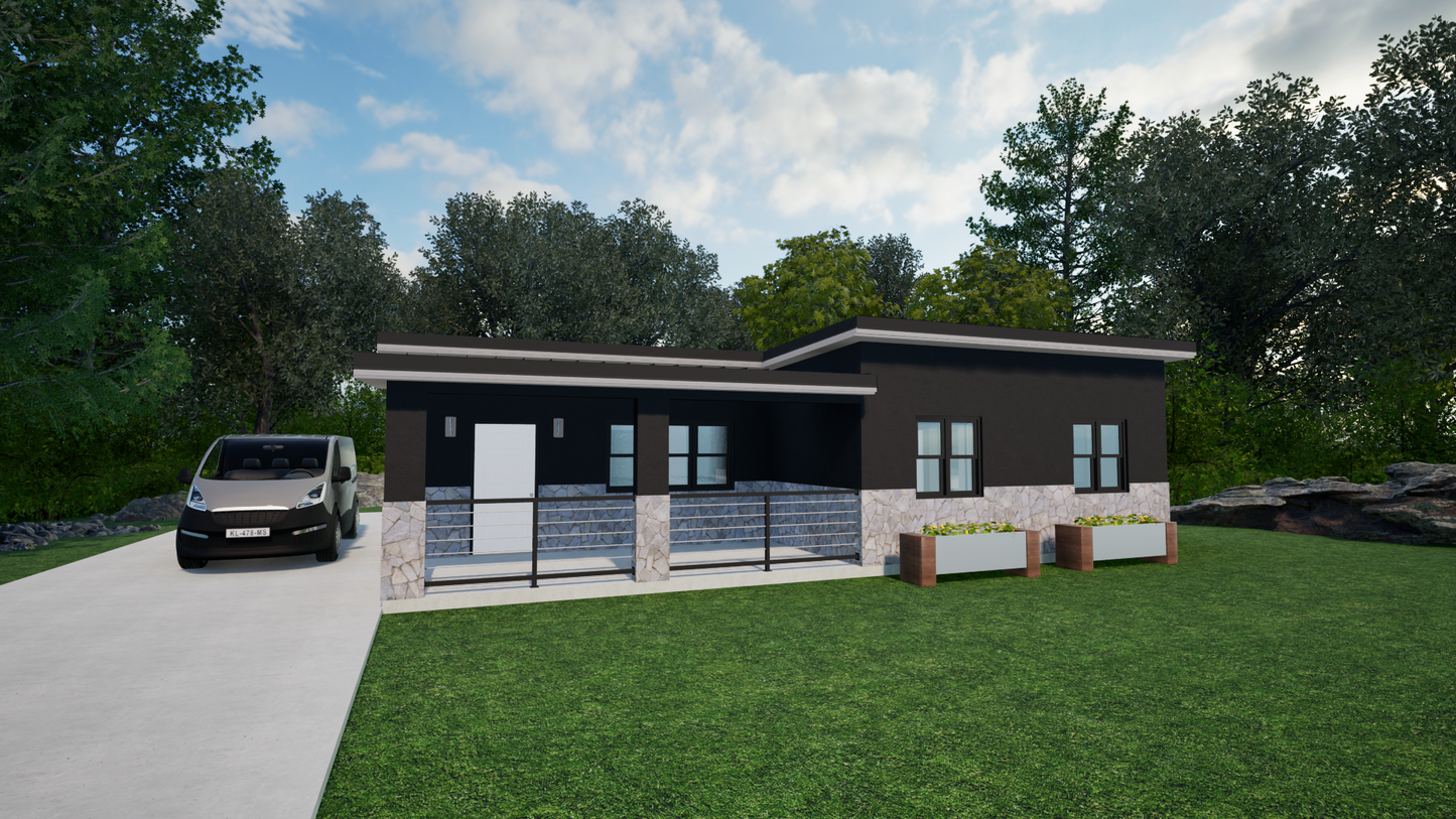 Small House 1 - Building Plan & 3D Model