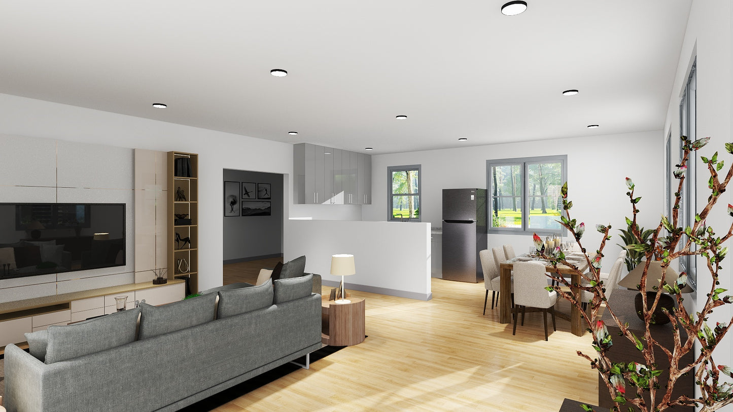 Two Story 1 - Building Plan & 3D Model